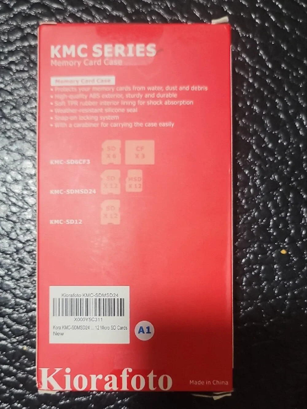 Kiorafoto KMC Series Black and Red Memory Card Case